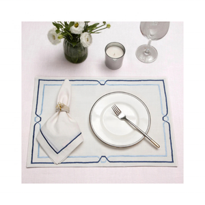 Handcrafted Floral Beige & Half <b>White</b> Jacquard GOTS Certified 100% Cotton Embroidered 14x18 Inch 240g Elegant Dining Placemats - Product Image 2