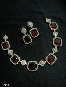 Conjunto de joyería nupcial de diamante americano clásico, collar y pendientes de dos piezas para boda, estilo clásico de moda - Product Image 4