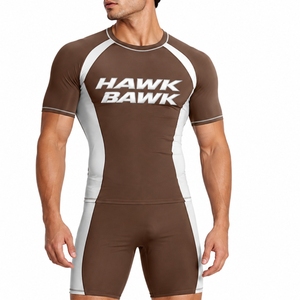 Maillot de bain de compression à manches courtes pour homme, séchage rapide, tissu extensible de qualité supérieure, coupe confortable - Product Image 1