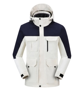 เสื้อแจ็คเก็ตกันลมมีฮู้ดสำหรับผู้ชายไซส์ใหญ่ สไตล์ลำลองสำหรับฤดูหนาว เสื้อโค้ทโอเวอร์ไซส์ ผลิตจากโพลีเอสเตอร์ 100% กันน้ำ - Product Image 5