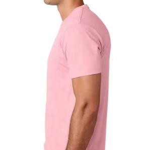 T-shirt à col rond de style sportif pour hommes avec logo personnalisé T-shirt de fitness ajusté respirant T-shirts en coton à col rond de couleur marron - Product Image 6