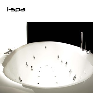 Bañera Acrílica Ovalada Blanca Independiente, Bañera Japonesa de Hidromasaje con Función de Masaje, Baño Spa Moderno para Hotel o Villa - Product Image 3