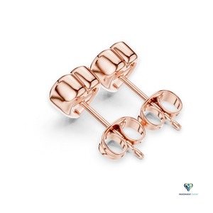 Ensemble de bijoux en or rose 2,50 carats avec diamants de laboratoire en forme de cœur, pendentif cœur serti clos et boucles d'oreilles clous en or 18 carats, bijoux fins minimalistes - Product Image 3