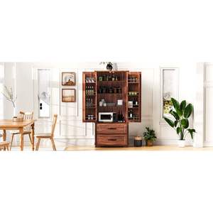 K & K 71 \ "casale armadio dispensa per cucina sala da pranzo soggiorno lavanderia-8 porta ripiani 3 armadi 2 grandi cassetti - Product Image 1