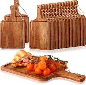 Tabla de cortar de madera con asa, tabla de servir de madera de acacia para cocina, para pizza, pan, queso, charcutería, frutas - Product Image 1