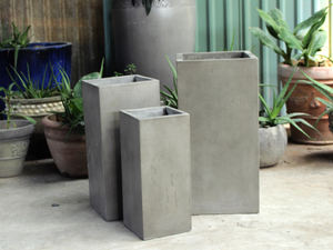 Juego Premium de 3 macetas cilíndricas altas para diseño de jardín residencial al aire libre de alta gama para uso doméstico - Product Image 5