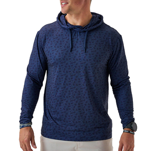 Camisa de Manga Larga con Capucha y Estampado Geométrico para Hombre, Corte Regular, Secado Rápido, Tejido de Poliéster, Informal, para Verano - Product Image 1