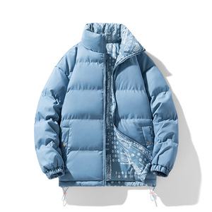 Veste d'hiver décontractée pour homme, en coton rembourré, avec capuche et fermeture éclair, coupe-vent, épaisseur standard, chaude, pour l'extérieur - Product Image 1