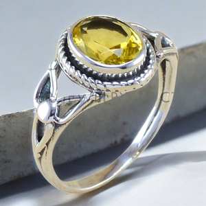 Anillo Boho de Plata de Ley 925 con Citrino, Diseño de Autor, para Mujer, Venta al por Mayor de Fábrica, Joyería Fina de Lujo, Anillos Boho con Piedras Preciosas - Product Image 1