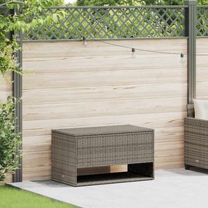 Grey PE Rattan <b>Cushion</b> Box Powder-Coated Steel Polyester Stylish <b>Storage</b> Solution - Product Image 1