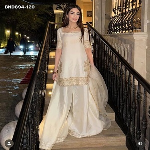 Proveedor de conjuntos de trajes Plazzo y Dupatta de crepé de diseño de primera calidad con hilo y trabajo de lentejuelas, de Surat. - Product Image 1