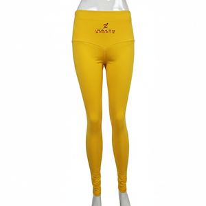 Leggings de yoga taille haute en nylon respirant, imprimé uni, tendance, décontractés, d'été, avec effet froncé aux fesses et taille élastique - Product Image 1