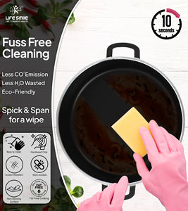Juego de 6 Ollas Bajas Antiadherentes, Revestimiento Saludable Libre de PFOA, Utensilios de Cocina Negros de Lujo con Tapas - Product Image 6