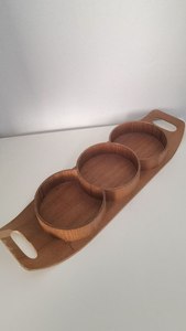 Handmade wood caddy rustic wooden organizer storage box <b>kitchen</b> utensil holder portable handle home <b>decor</b> <b>item</b> - Product Image 2