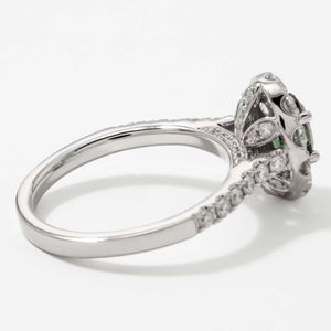 Elegant White <b>Gold</b> Engagement <b>Ring</b> Crafted in <b>14K</b> <b>Gold</b> 0.87ct Oval Alexandrite Lab Grown Diamond Prong Set IGI Certified Women's - Product Image 4