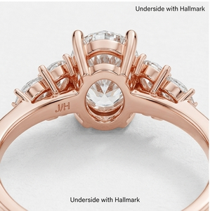 Anillo de Oro Rosa de 14K con Diamante Cultivado en Laboratorio Certificado de 1.0 CT, Corte Oval Excelente, Color D, VVS1, Regalo de Compromiso/Boda para Ella/Él - Product Image 2