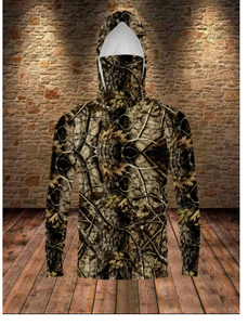 Sweat-shirt à capuche camouflage pour homme, impression par sublimation, polyester tricoté, coupe classique, décontracté, pour la chasse en plein air, camouflage marron - Product Image 1