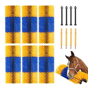 Ensemble de brosses à gratter pour bétail, 6 pièces, grande taille, pour l'entretien des chevaux et des vaches, 12 vis, 20x7.5, grattoir anti-démangeaisons pour le dos, nettoyage et toilettage - Product Image 1
