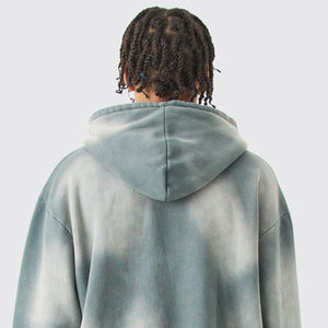 Proveedor de Fábrica de Sudaderas con Efecto Ácido OEM, Sudadera de Algodón Lavado con Diseño Urbano para Venta al por Mayor - Product Image 5