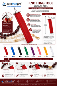 Outil de nouage en plastique rouge pour la fabrication de bijoux, outil de perlage et de chaînage pour la création de bijoux Zetomed Pro - Product Image 4