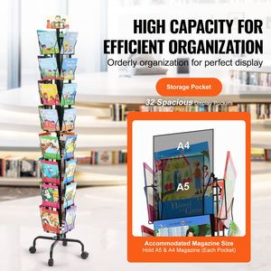 Espositore per Biglietti d'Auguri con 32 Tasche Rotanti a 360°, Porta Cartoline e Brochure, Confezione da 1 Cartone - Product Image 3
