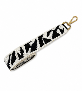 Custom Handmade Zebra Print Glass Beaded Shoulder <b>Bag</b> <b>Strap</b> Purse <b>Replacement</b> <b>Strap</b> OEM ODM Wholesale India - Product Image 2