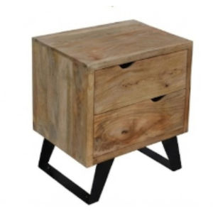 Mesa de Noche o Mesa de Centro de Madera Maciza de Mango de Última Tendencia con Patas Metálicas, Apilable, Muebles de Sala de Estar de Exportación de la India - Product Image 3