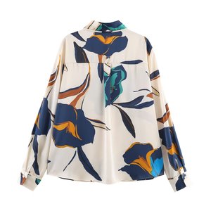 Nueva Camisa de Manga Larga con Estampado Floral, Estilo Vintage Europeo y Americano, Ecológica, Antiarrugas, para Mujer - Product Image 2