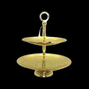 Elegant Metal Pedestal Fruit Bowl Leaf Style Decorative Serving Tray Centerpiece <b>Stand</b> for Dining Table Wedding Decor - Product Image 5