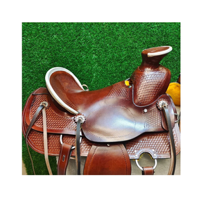 Juego de aparejos para caballo estilo western, tallado a mano, con silla de montar Big Horn Trail Racing Wood Tree, hecho en India, material de cuero - Product Image 2