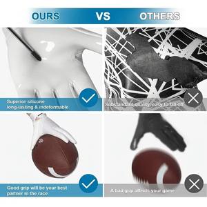 ถุงมืออเมริกันฟุตบอลลายตาข่ายสีแดง ฝ่ามือเหนียวสูง ถุงมืออเมริกันฟุตบอลแบบพิมพ์ลายด้านหลัง - Product Image 3