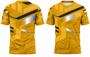 Yellow Geometric Sublimated Soccer Jersey Men's Short Sleeve Moisture Wicking <b>Athletic</b> Fit All Seasons Sport Apparel - Product Image 4