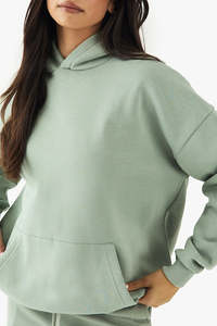 Sudadera con Capucha Oversize para Mujer, de Poliéster/Algodón, Ligera, de Secado Rápido, con Logotipo Personalizado, Estilo Urbano, Hombros Caídos - Product Image 4