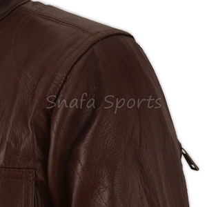Top Quality Fashion Men Solid <b>Colour</b> Genuine Leather Jacket For Sale In Wholesale Price With Custom Design Logo - Product Image 6