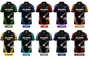 Camiseta de Billar Personalizada para Equipo, Transpirable, que Absorbe la Humedad, Uniforme de Club Personalizado, Fabricante de Ropa Deportiva OEM ODM - Product Image 4