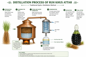 ALOURA OILS Supreme KHUS (VETIVER) Huile Attar Naturelle Bois de Santal - d'Uttar Pradesh pour l'Aromathérapie et les Parfums Naturels - Product Image 6