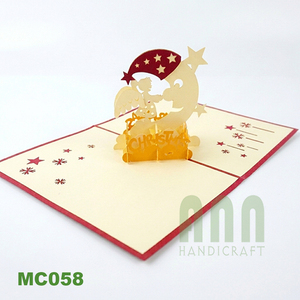 Tarjeta de felicitación de Luna 3D con corte láser personalizado, nueva tendencia, estilo Ángel, perfecto, papel de Navidad personalizado, artesanía, regalo de cumpleaños de Vietnam - Product Image 4