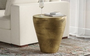 Table basse en métal martelé artisanal, style industriel, finition antique, mobilier de salon, tendance moderne - Product Image 5