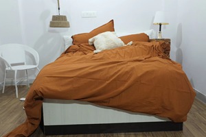 Ensemble de housse de couette en coton 400TC lavable, tissé, pour usage domestique, 3 pièces - Product Image 3
