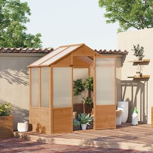 Serra in Policarbonato 6FT X 4FT X 7FT, Kit Serra per Hobby con Porta Bloccabile, Resistente al Vento Livello 5, Materiale in Vetro PE - Product Image 2