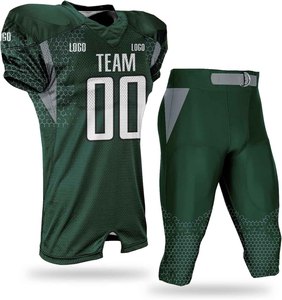 Maillot de football à manches courtes 100 % polyester entièrement sublimé, respirant et anti-humidité, à rayures, uniforme d'équipe sportive américaine - Product Image 1