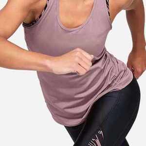 <b>Women</b> Solid Color Crew Neck <b>Tank</b> <b>Top</b> Breathable Knitted Jersey <b>Wool</b> Sporty Style Regular Length Casual Wear Front Logo - Product Image 3