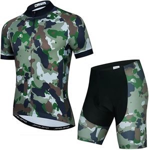 Ensemble de maillot de cyclisme camouflage à manches courtes pour homme, kit sportif respirant en polyester, vêtements de cyclisme - Product Image 1