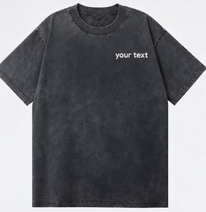 T-shirt à manches courtes en coton 100% tricoté lourd 240 GSM personnalisable OEM Streetwear Impression sérigraphique Séchage rapide - Product Image 1