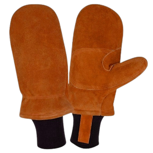 Guantes de cuero de vaca de primera calidad, resistentes, antideslizantes, antivibración, con muñequera elástica, protección para el horno, suaves - Product Image 5