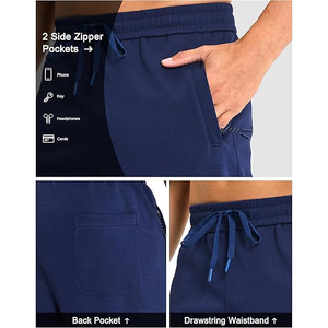 Linen Blend <b>Trousers</b> With Drawstring Waist Side Pockets Relaxed Through Leg Breathable Fabric Men <b>Trouser</b> - Product Image 4