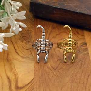 Anillo con Forma de Escorpión, Color Plata Antigua y Dorado, Anillo de Animal, Joyería Punk Gótica, OEM ODM Venta al por Mayor - Product Image 1