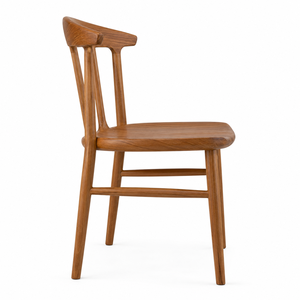 Modern <b>Scandinavian</b> Solid Teak Wood Eco-Friendly Durable <b>Dining</b> <b>Chair</b> Sculpted Backrest Nordic Handmade Design for Villa Park - Product Image 3