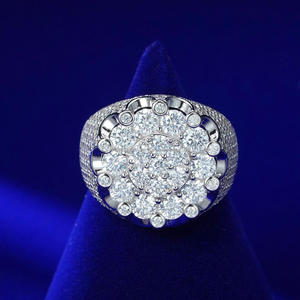Anillo de lujo con diamante cultivado en laboratorio, plata 925, corte redondo, para compradores mayoristas de joyería. - Product Image 1