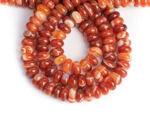 ลูกปัดหินอาเกตสีส้มแดงลายทาง สำหรับทำเครื่องประดับ สร้อยข้อมือ สร้อยคอ งานฝีมือ DIY - Product Image 4
